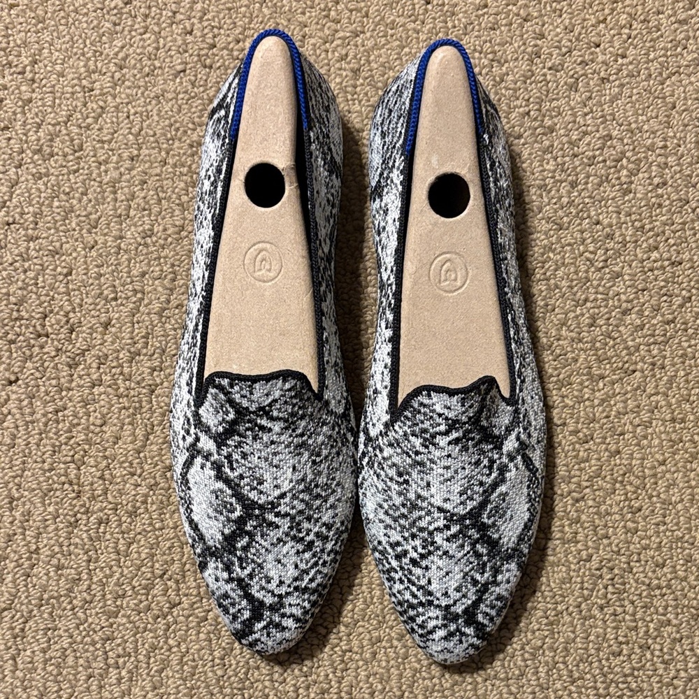 Rothy's Black and White Python Patterned pointed … - image 1
